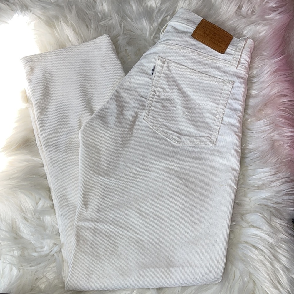 Levi wedgie fit straight leg corduroy jeans.
